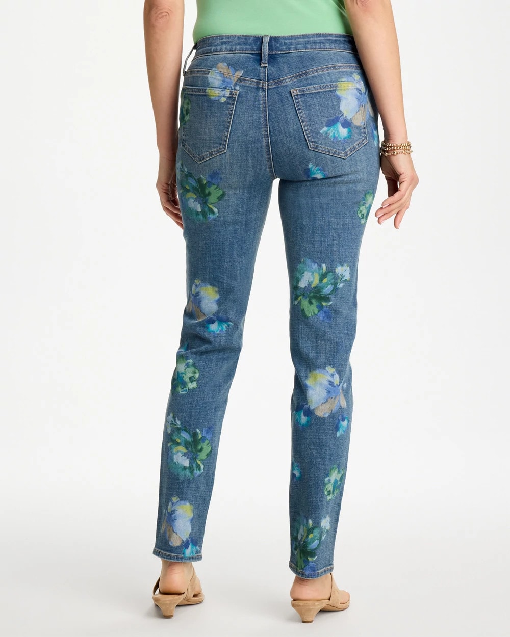 Girlfriend Slim Floral Ankle Jeans Meera Indigo - Chico's