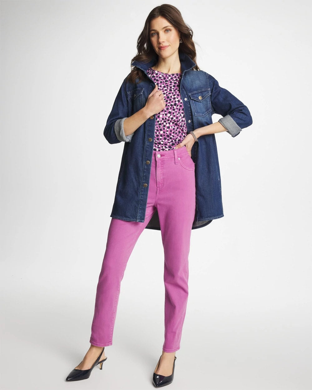 Girlfriend Slim Ankle Jeans Violet Shadow - Chico's
