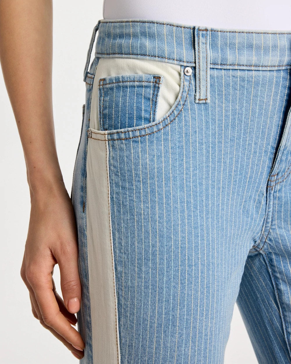 Girlfriend Ticking Stripe Crop Jeans Indigo - Chico's