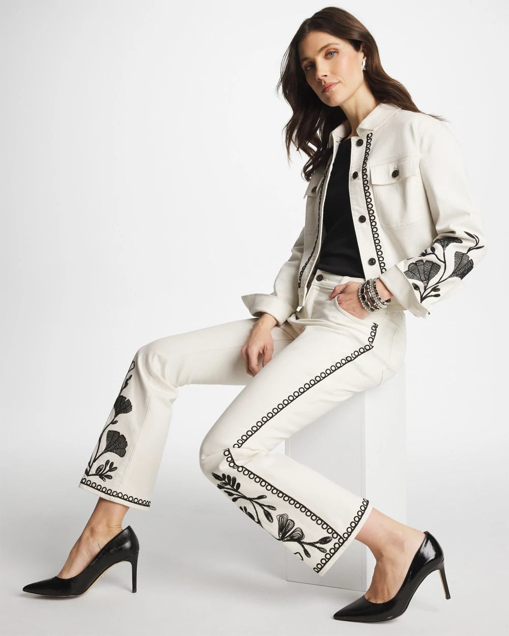 Ginkgo Girlfriend Cropped Flared Jeans Sea Salt - Chico's