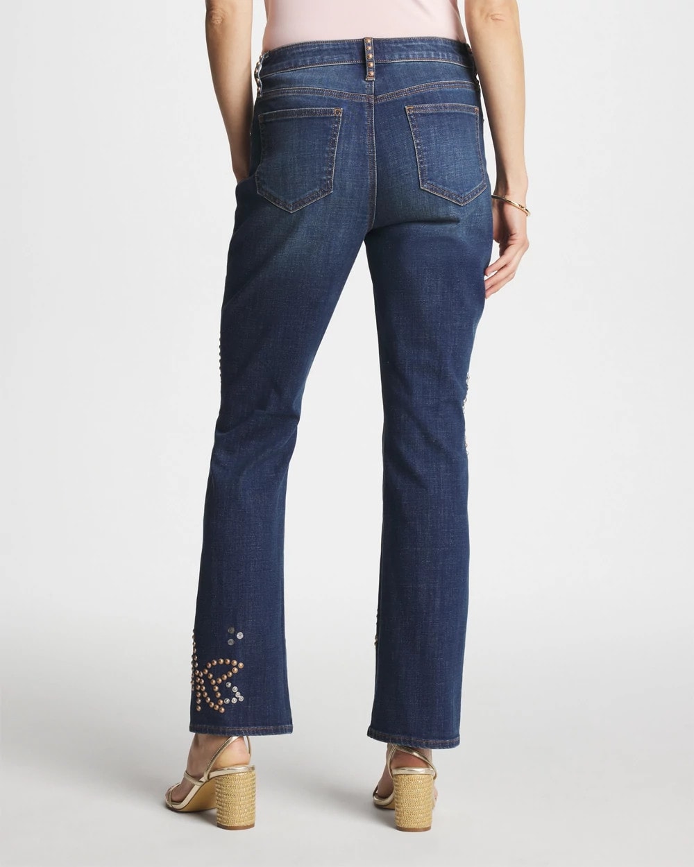 Embellished Girlfriend Cropped Flared Jeans Spellbound Indigo - Chico's