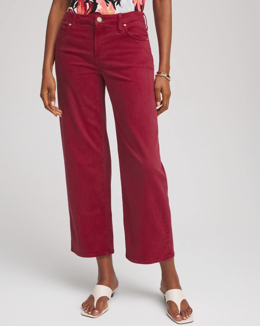 Girlfriend Wide-Leg Crop Jean Russet Red - Chico's