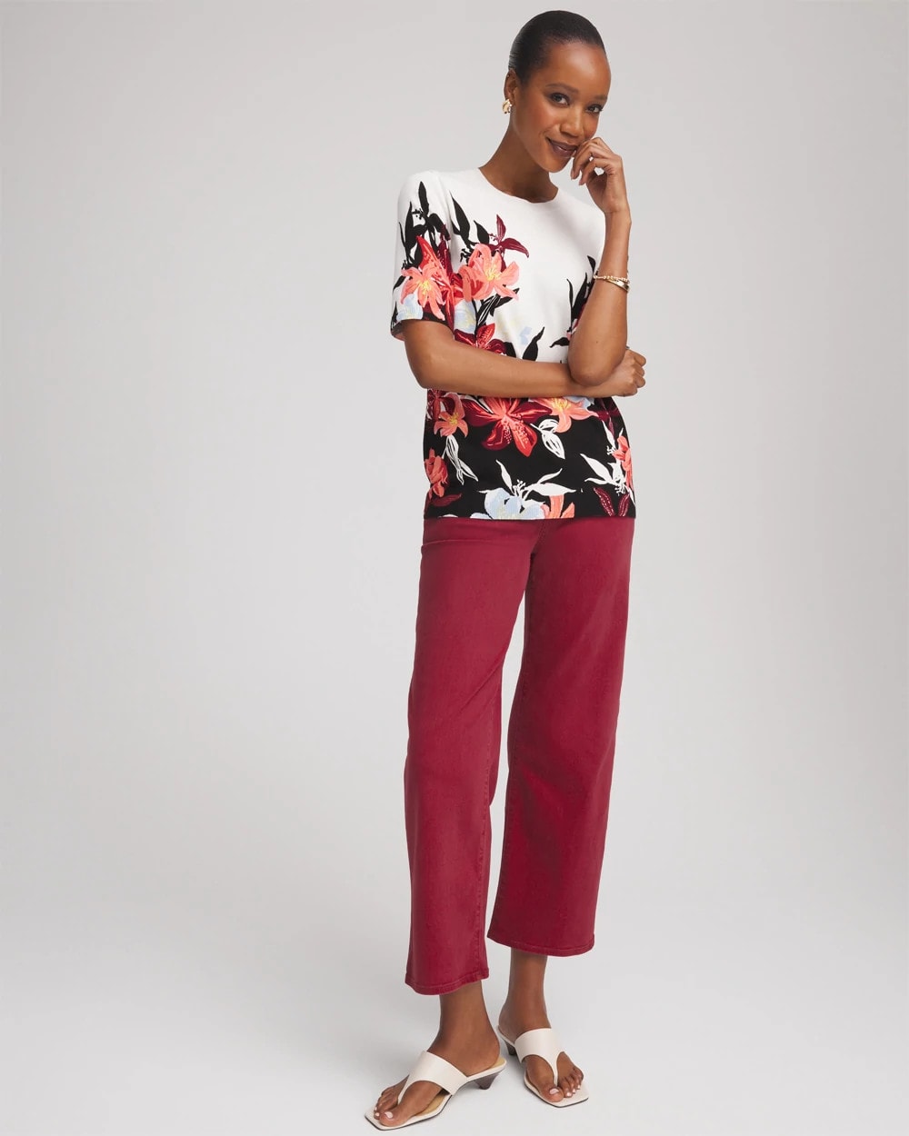 Girlfriend Wide-Leg Crop Jean Russet Red - Chico's