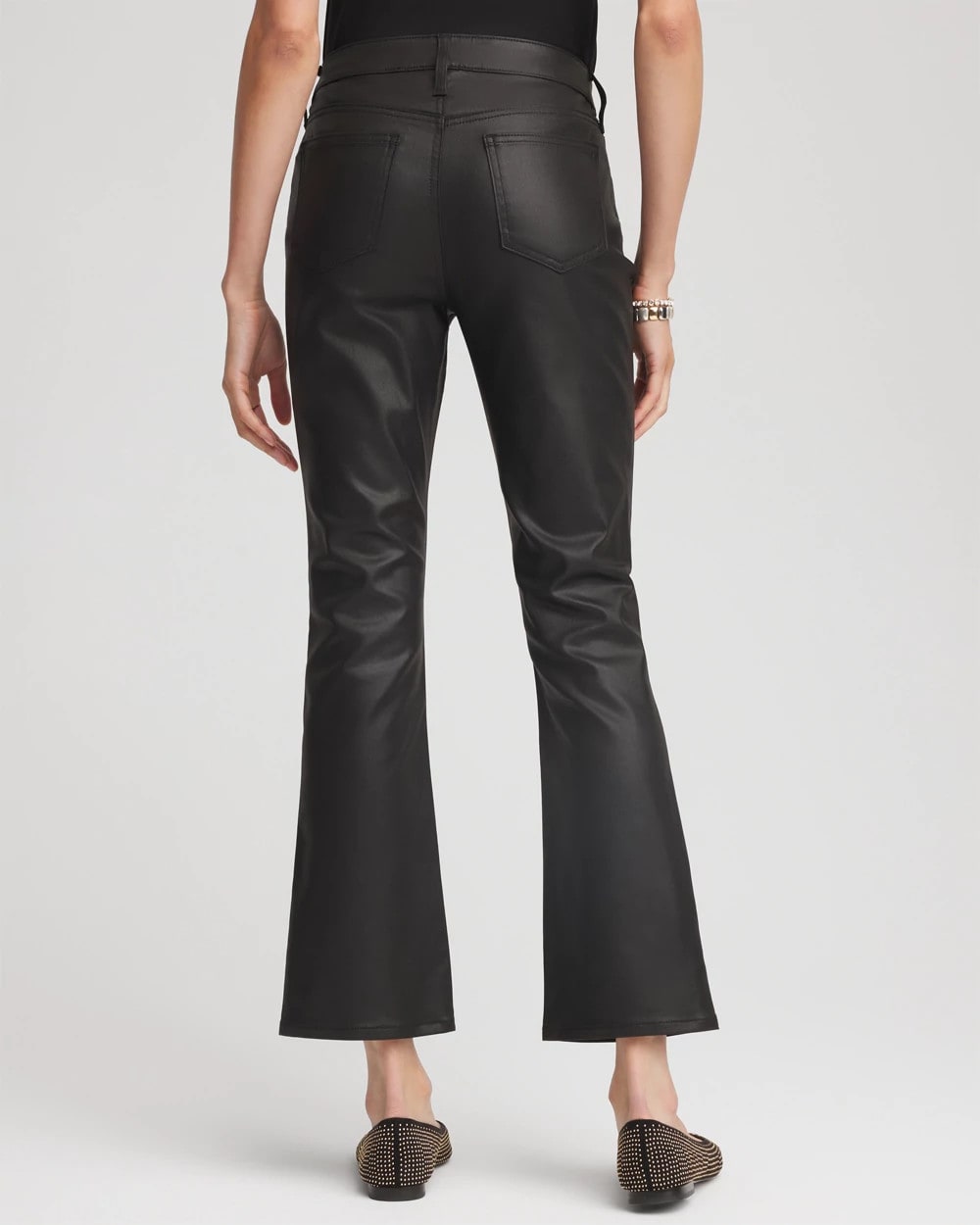 Coated Girlfriend Cropped Flared Jeans Black - Chico's