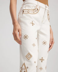 Embellished Girlfriend Slim Ankle Jeans Sea Salt - Chico's