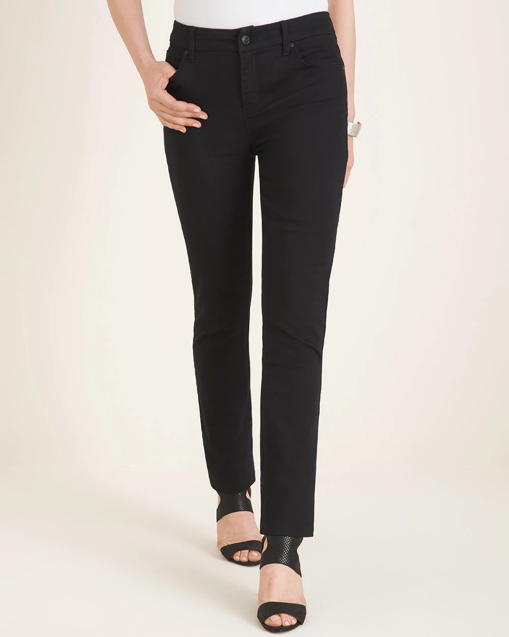 Girlfriend Slim Straight Jeans Black - Chico's