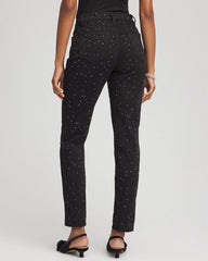 Stone Embellished Girlfriend Slim Ankle Jeans Black - Chico's