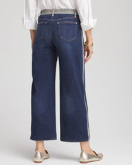 Girlfriend Cropped Colorblock Wide-Leg Jeans Eclipse Indigo - Chico's