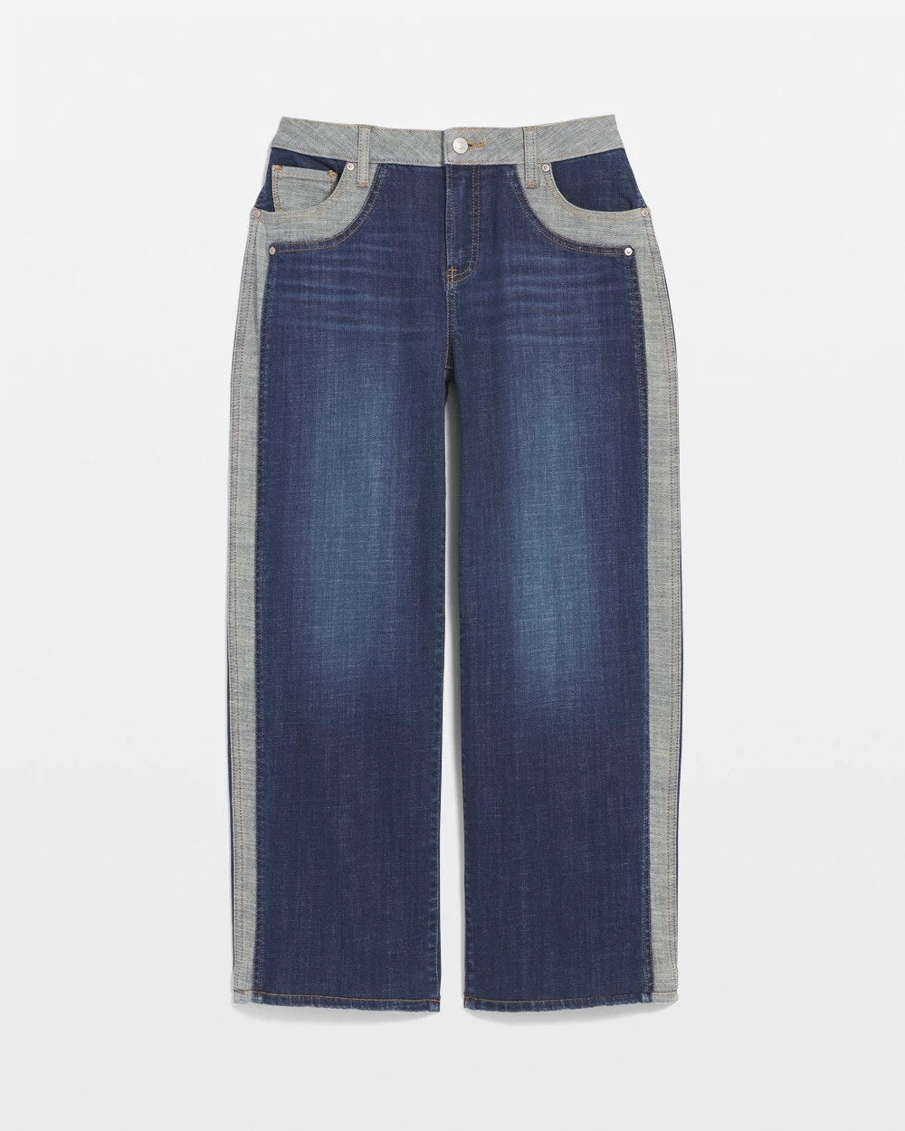 Girlfriend Cropped Colorblock Wide-Leg Jeans Eclipse Indigo - Chico's