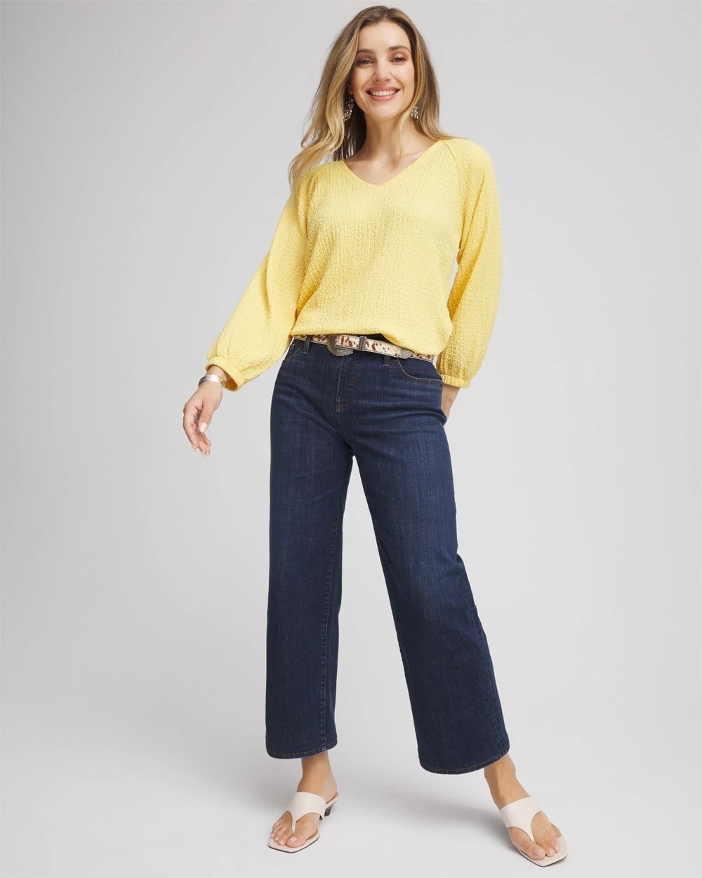Girlfriend Wide-Leg Cropped Jean Dark Sapphire Indigo - Chico's