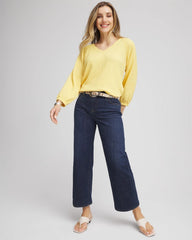 Girlfriend Wide-Leg Cropped Jean Dark Sapphire Indigo - Chico's