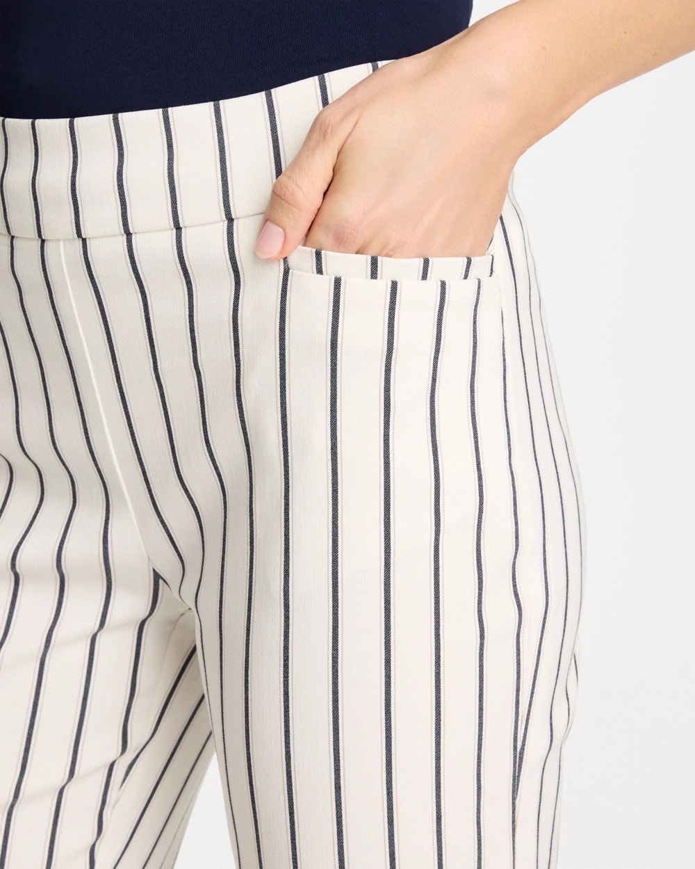 Pinstriped Brigitte™ Slim Ankle Pants Alabaster - Chico's