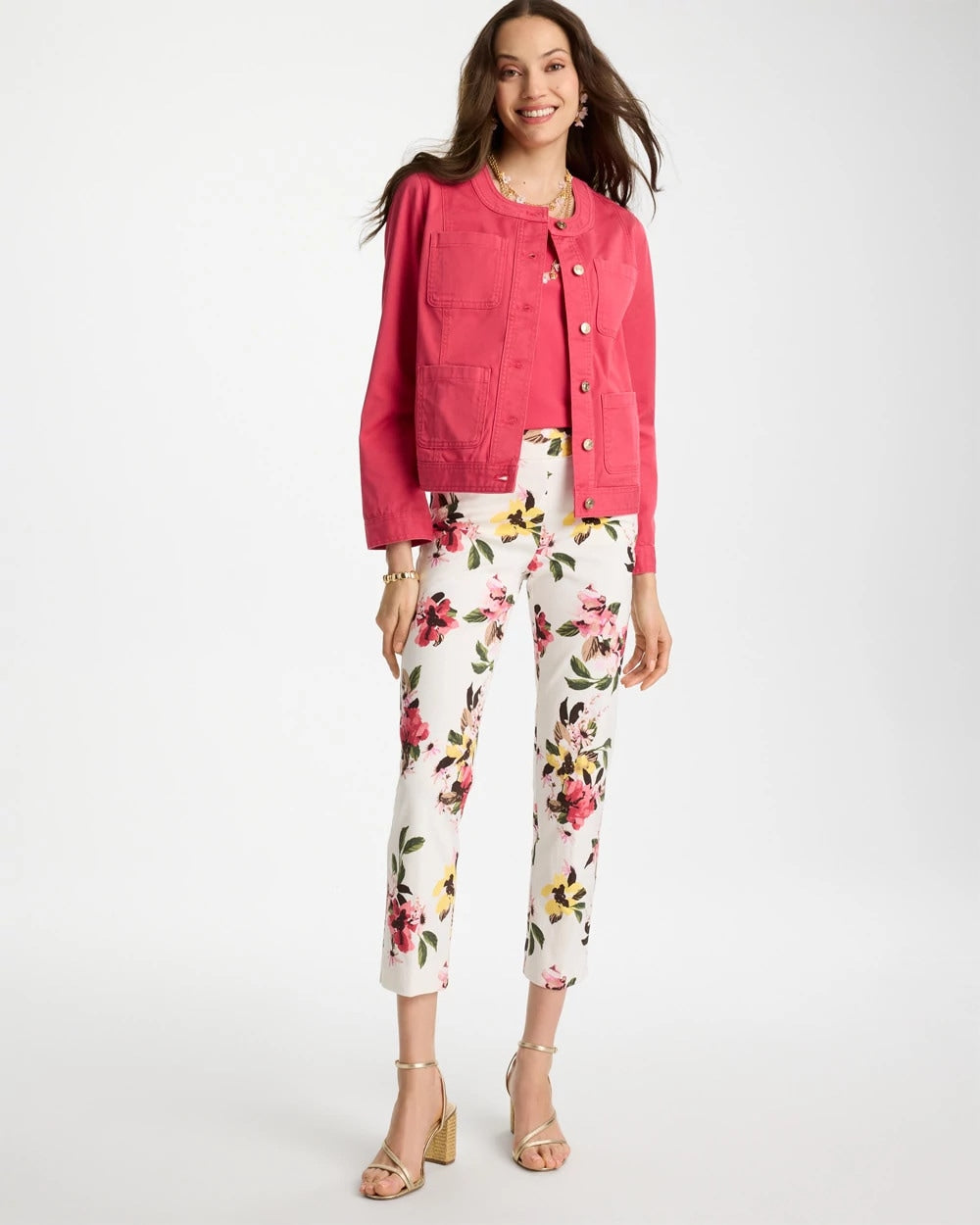 Brigitte™ Slim Mari Bloom Crop Hot Honeysuckle - Chico's