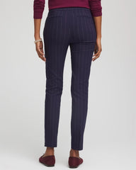 Pinstriped Brigitte™ Slim Pull-On Ankle Pants Passport Blue - Chico's