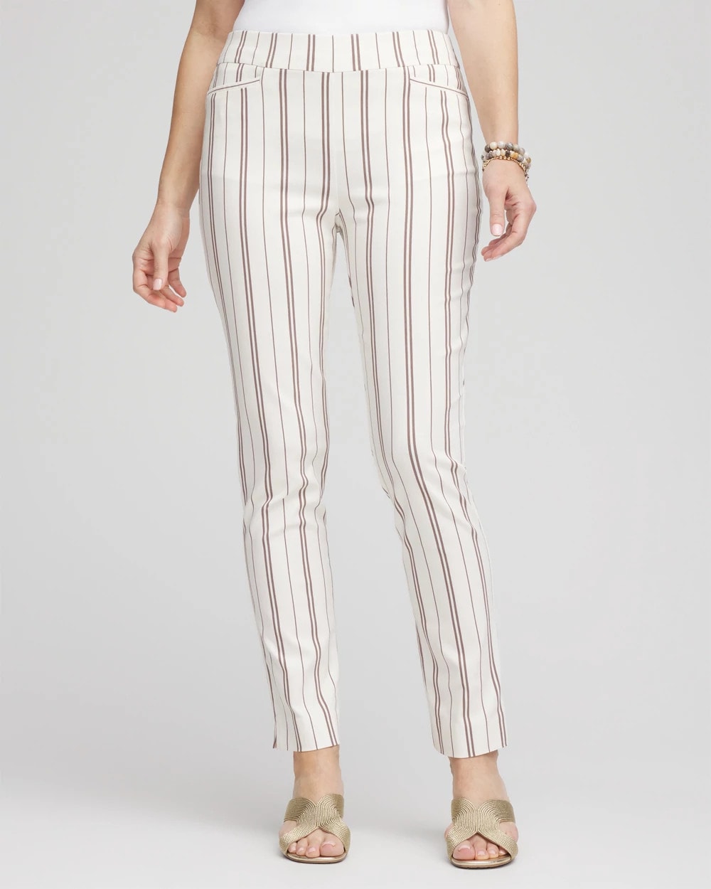 Petite Brigitte™ Striped Ankle Pants Alabaster - Chico's