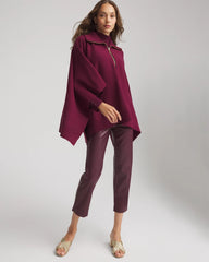 Faux Leather Brigitte™ Pull-On Cropped Pants Blackened Burgundy - Chico's