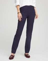 Shadow Stripe Brigitte™ Slim Pull-On Pants Passport Blue - Chico's