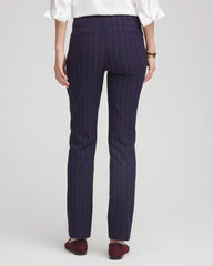 Shadow Stripe Brigitte™ Slim Pull-On Pants Passport Blue - Chico's