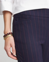 Shadow Stripe Brigitte™ Slim Pull-On Pants Passport Blue - Chico's