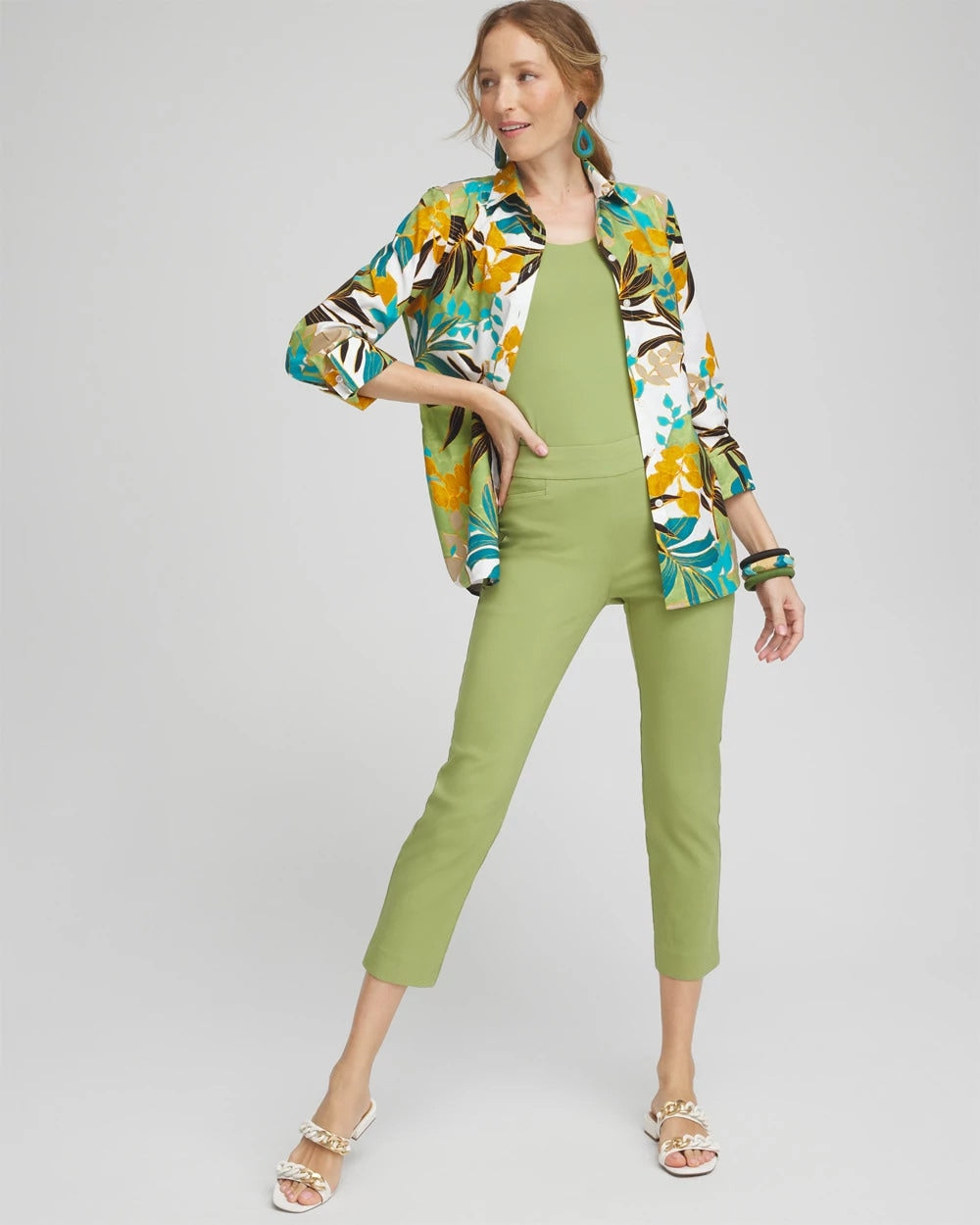 Brigitte™ Pull-On Slim Cropped Pants Spanish Moss - Chico's