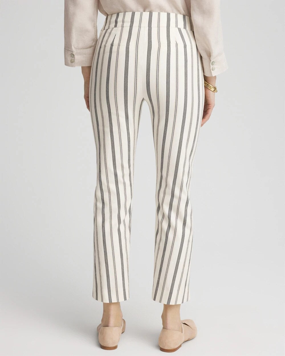 Brigitte™ Slub Striped Cropped Pants Ecru - Chico's