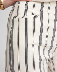 Brigitte™ Slub Striped Cropped Pants Ecru - Chico's