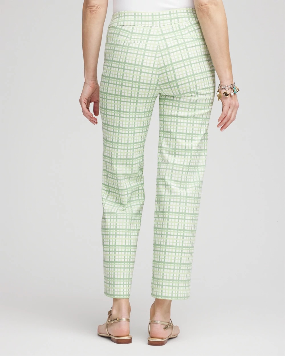 Brigitte™ Wide Leg Plaid Cropped Pants Moroccan Mint - Chico's