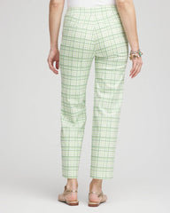 Brigitte™ Wide Leg Plaid Cropped Pants Moroccan Mint - Chico's
