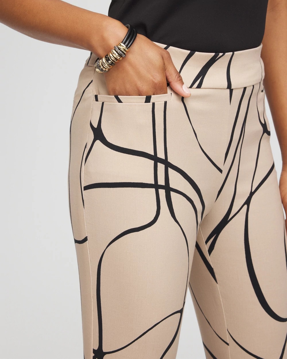 Brigitte™ Golden Leaf Slim Full-Length Pants Champagne Fizz - Chico's