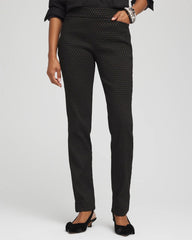 Brigitte™ Slim Full-Length Jacquard Pants Black - Chico's
