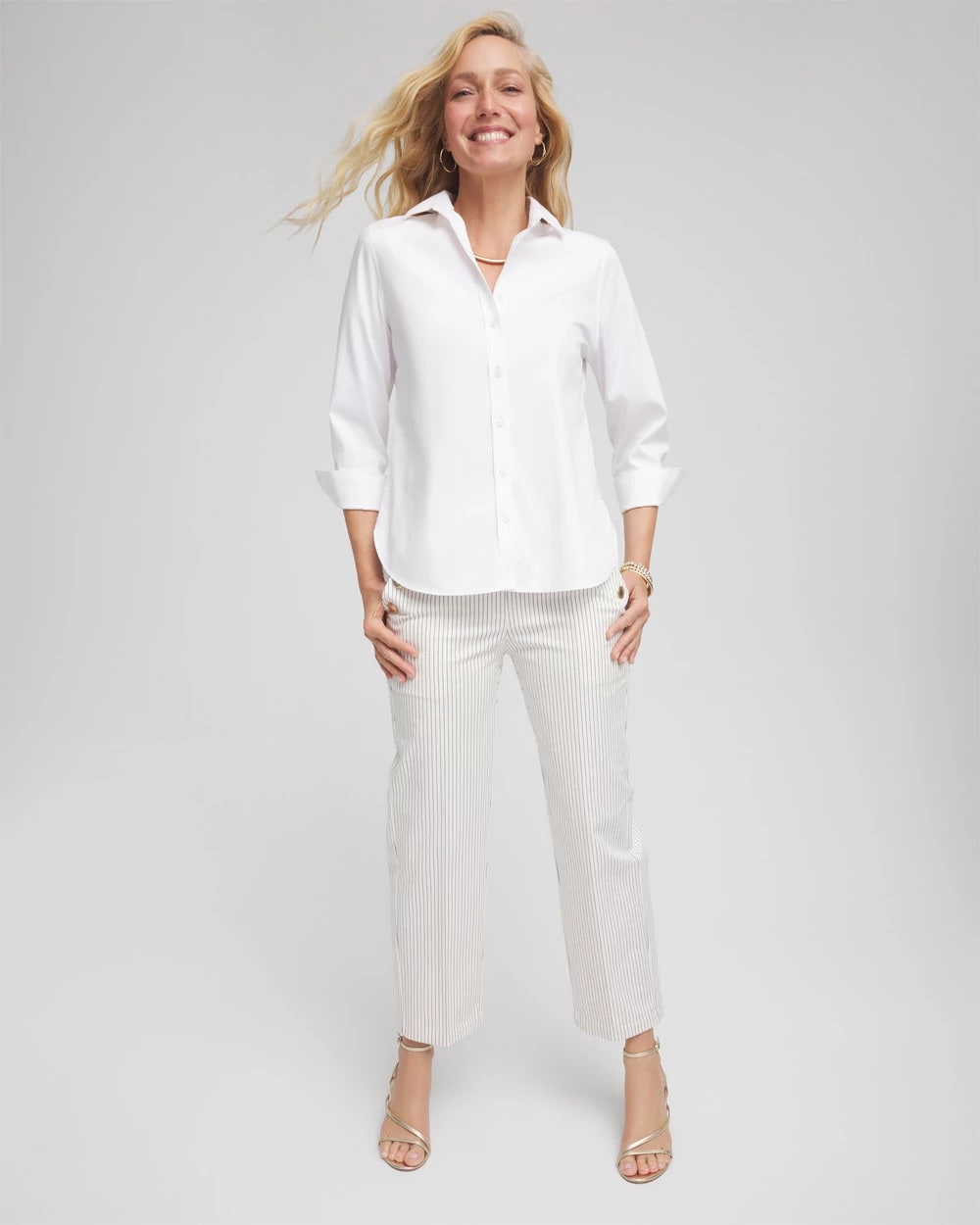 Emme Striped Sailor Straight Crops Ecru - Chico's