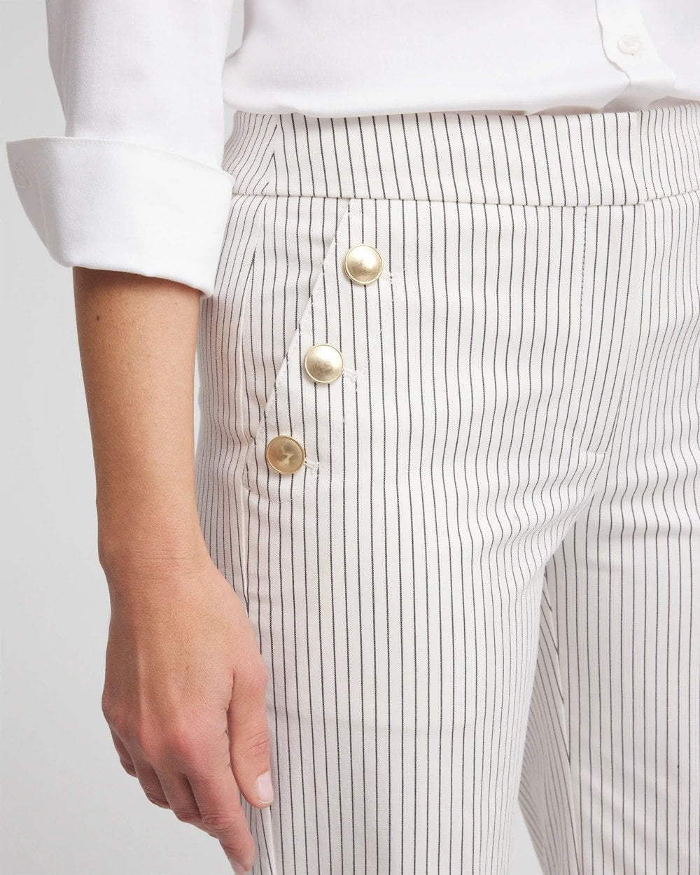 Emme Striped Sailor Straight Crops Ecru - Chico's