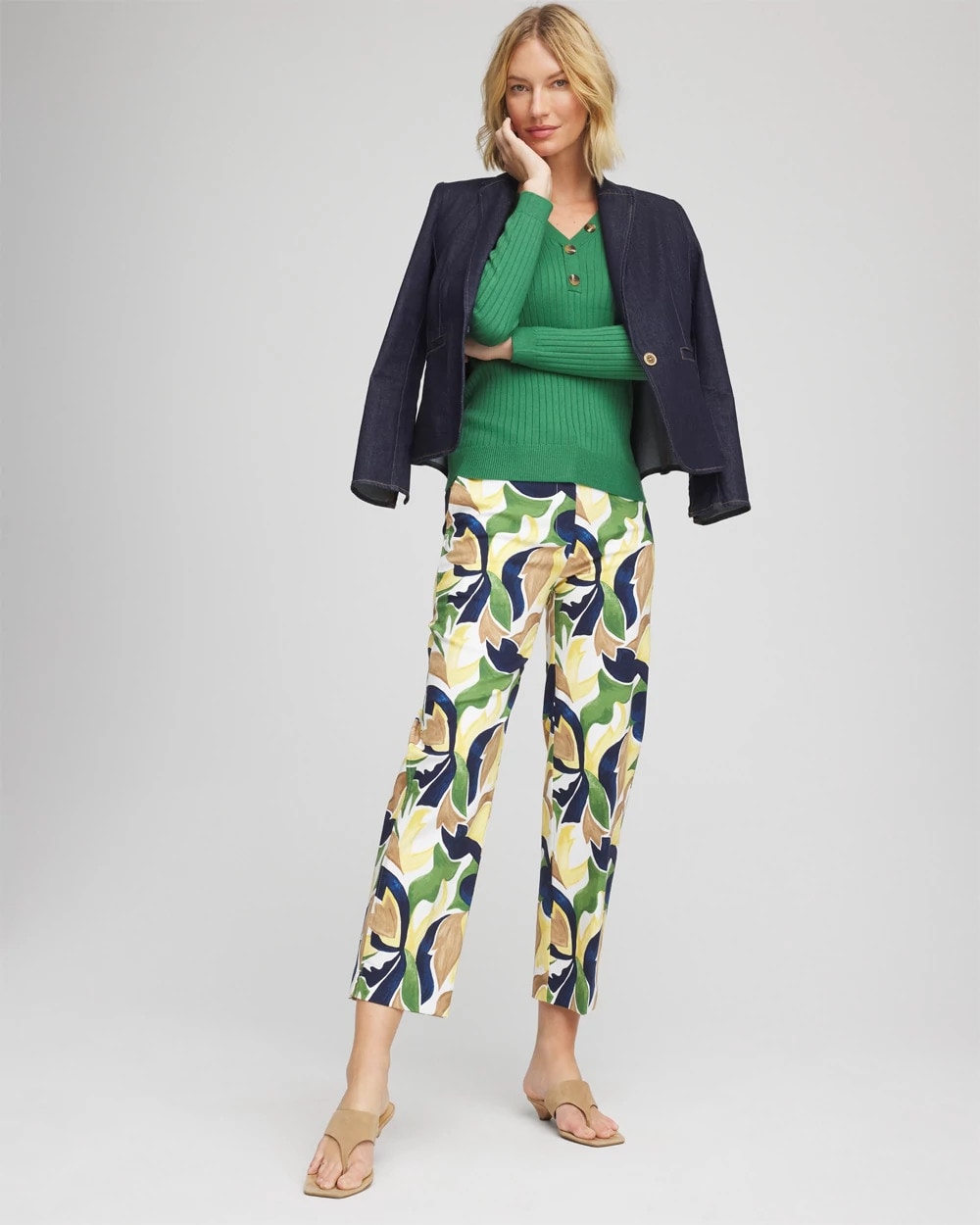 Emme Straight Mod Cropped Pants Alabaster - Chico's