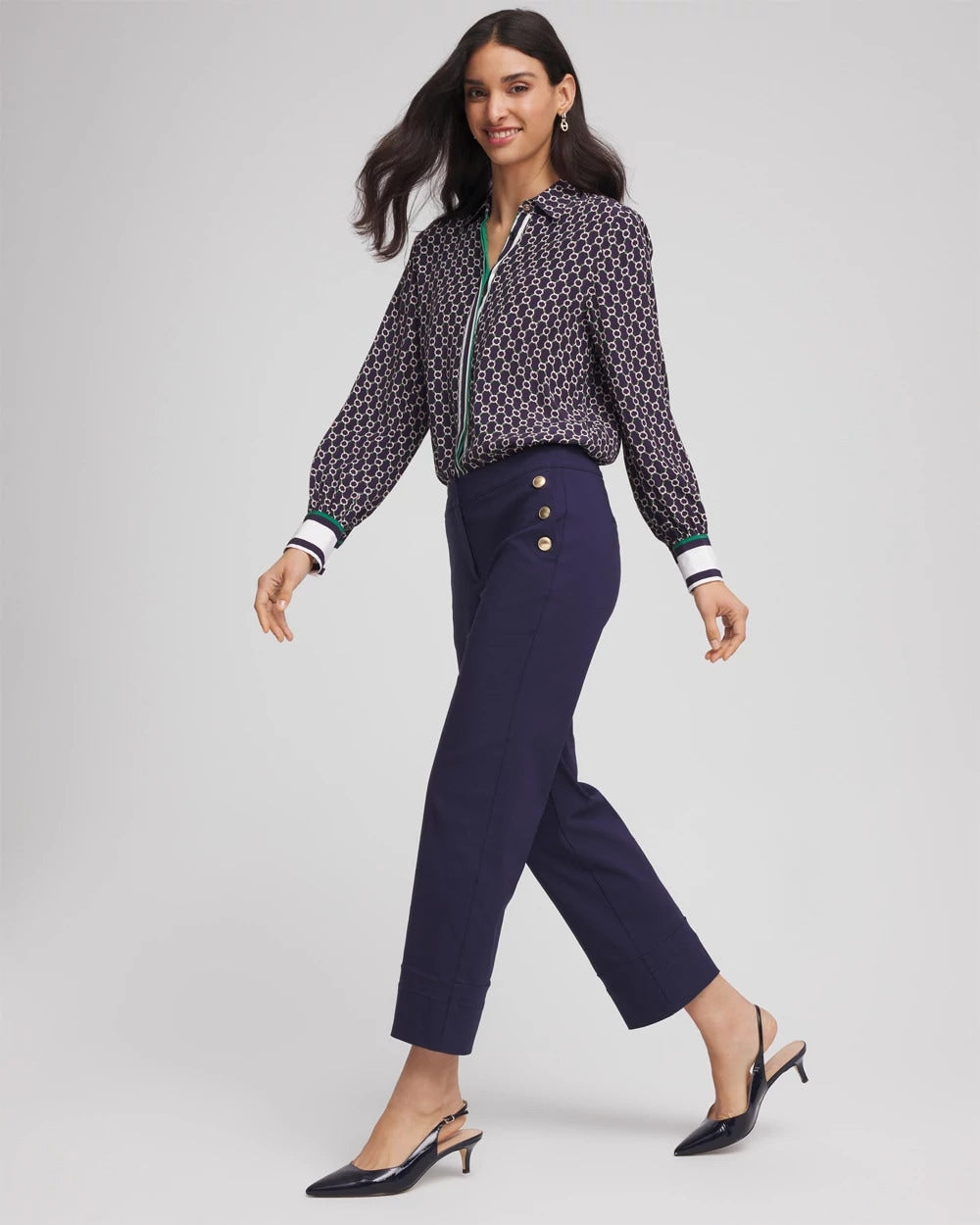 Emme Sailor Straight Crops Passport Blue - Chico's