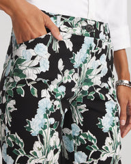Floral Emme Straight Ankle Pants Black - Chico's