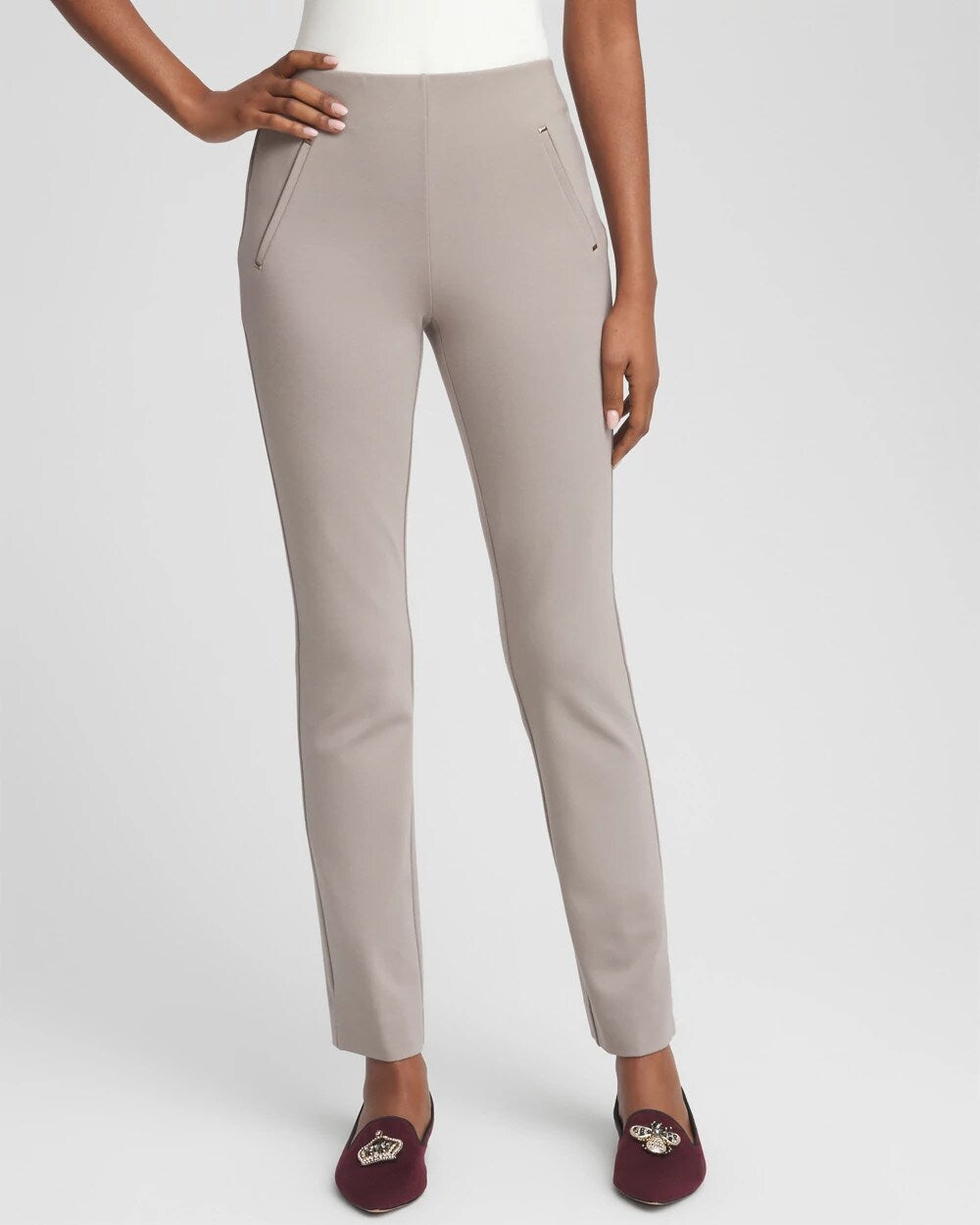 Juliet Slim Trim Detail Ankle Pants Rocky Mountain - Chico's