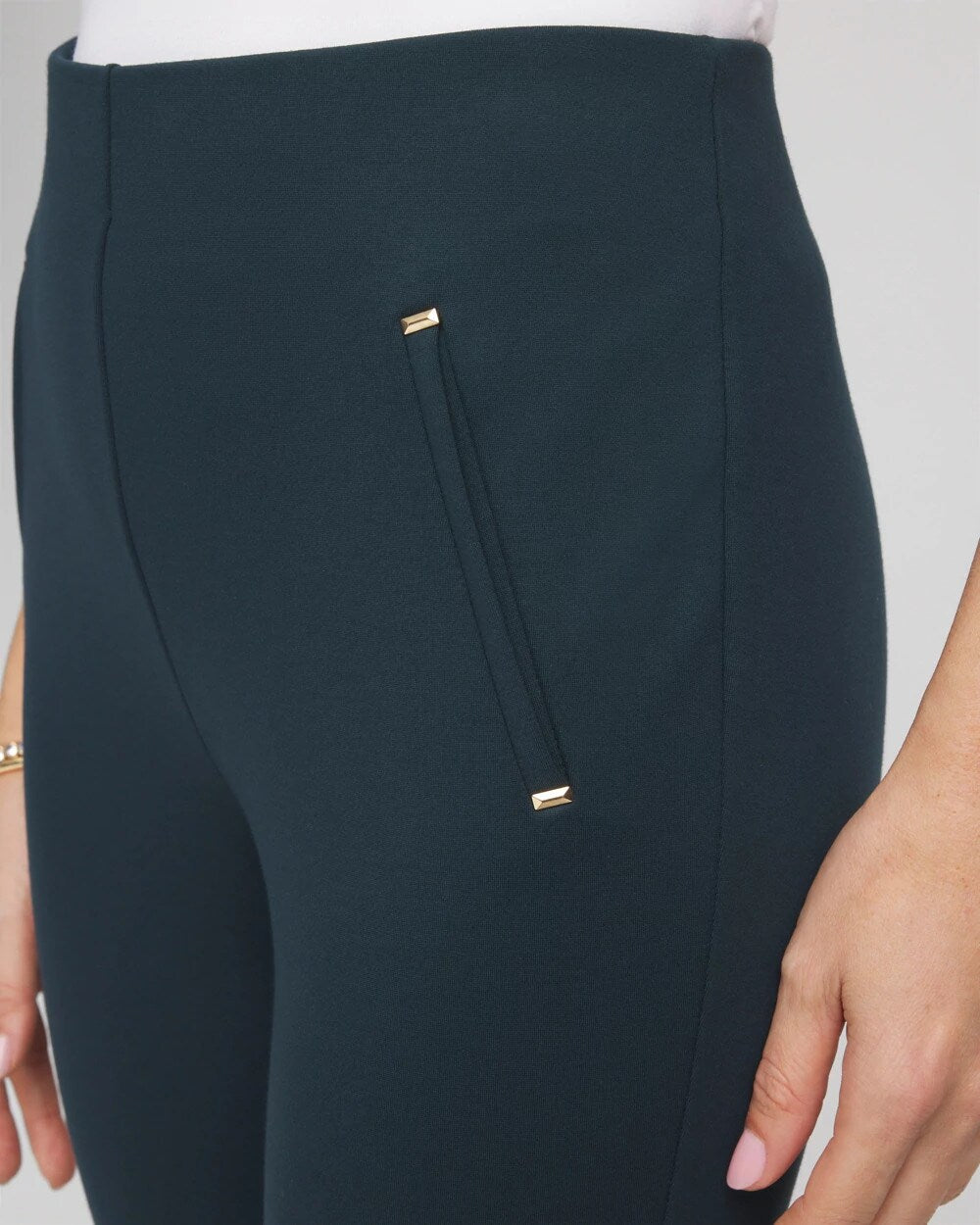 Juliet Slim Trim Detail Ankle Pants Teal Shadow - Chico's