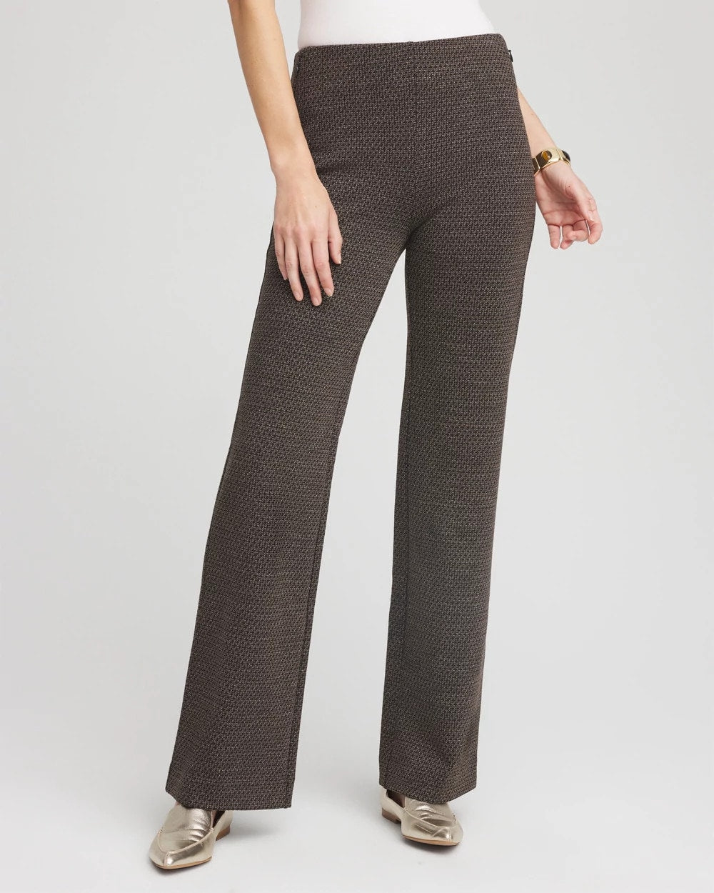 Juliet Jacquard Full-Length Ponte Pants Black - Chico's