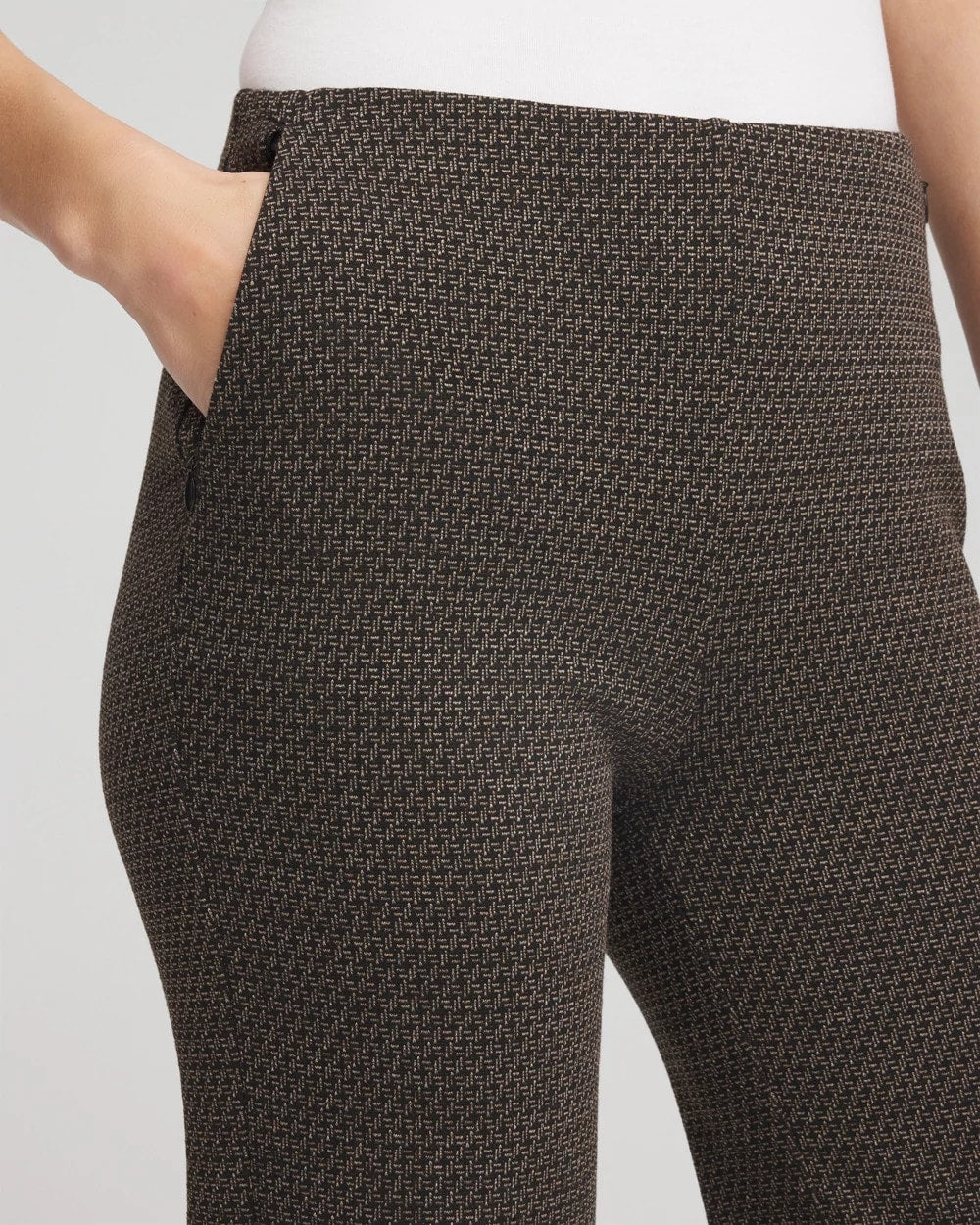 Juliet Jacquard Full-Length Ponte Pants Black - Chico's