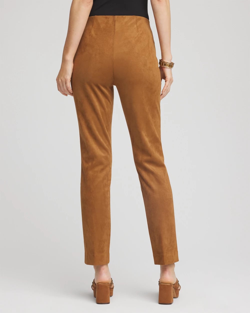 Faux Suede Juliet Slim Ankle Pants Burnt Sienna - Chico's