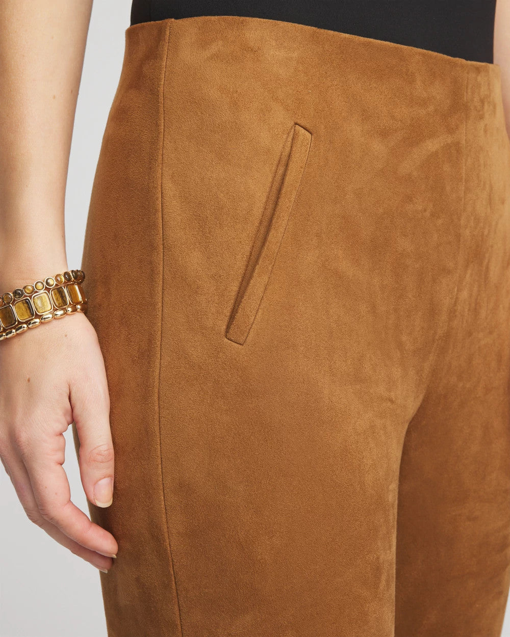 Faux Suede Juliet Slim Ankle Pants Burnt Sienna - Chico's