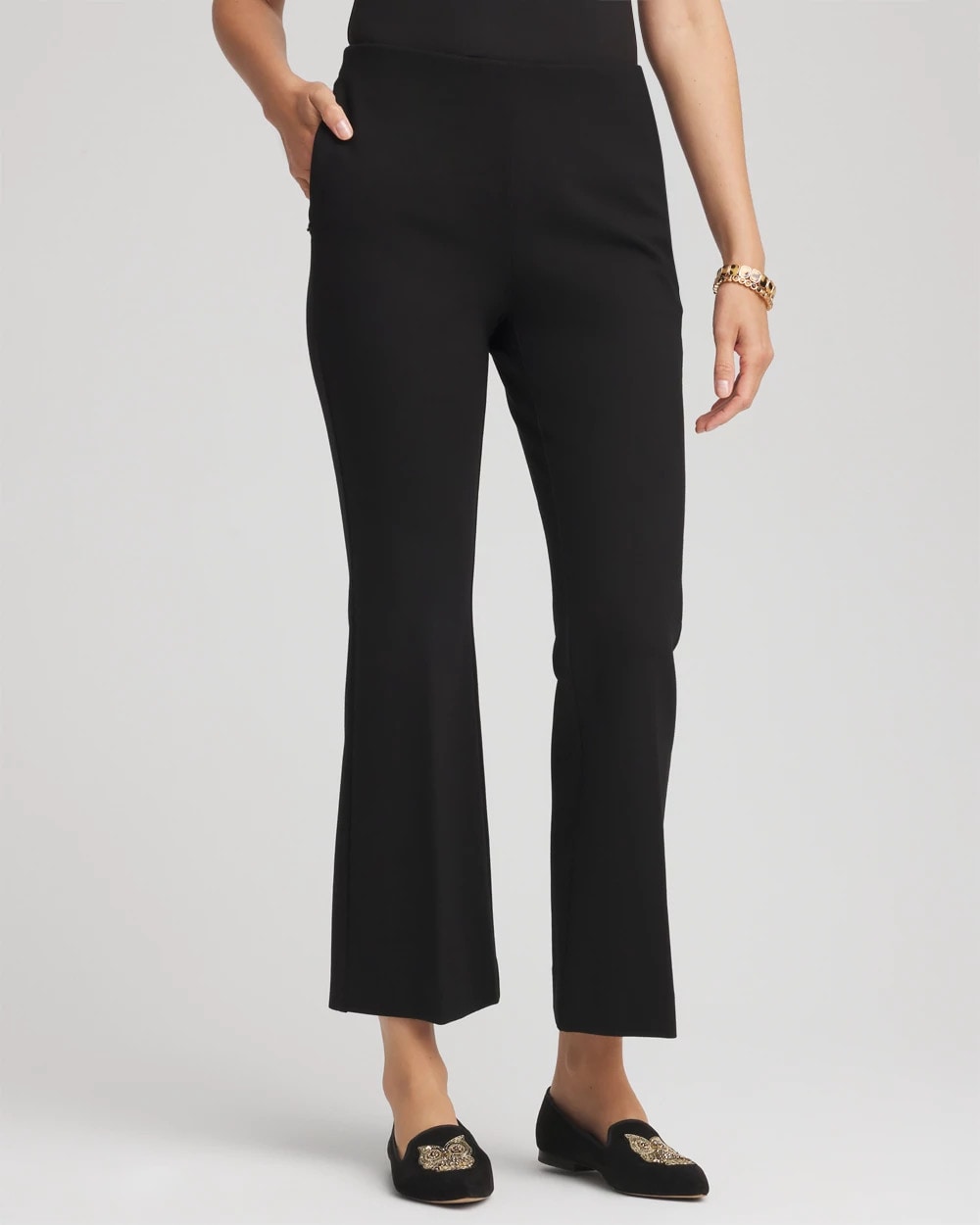 Juliet Slim Cropped Flared Pants Black - Chico's