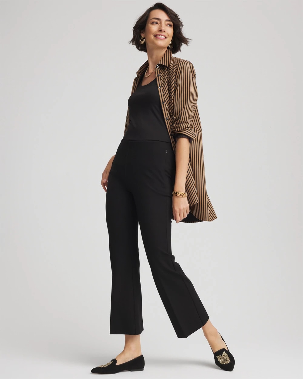 Juliet Slim Cropped Flared Pants Black - Chico's