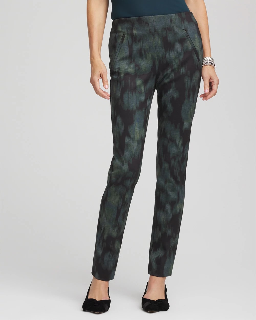 Brinkly Blur Juliet Slim Ankle Pants Black - Chico's