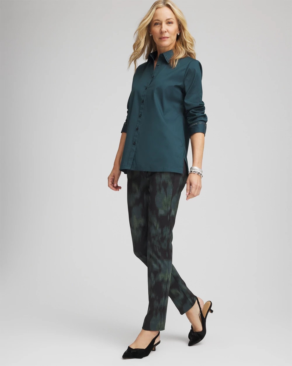 Brinkly Blur Juliet Slim Ankle Pants Black - Chico's