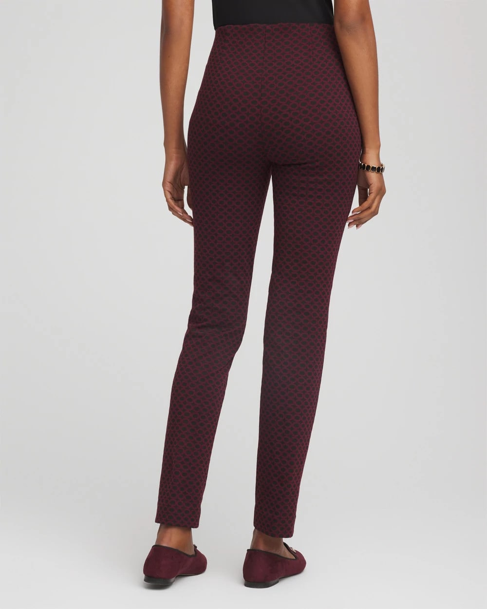 Circle Jacquard Juliet Slim Ankle Pants Black - Chico's