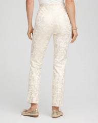 Juliet Golden Foiled Slim Ankle Pants English Cream - Chico's