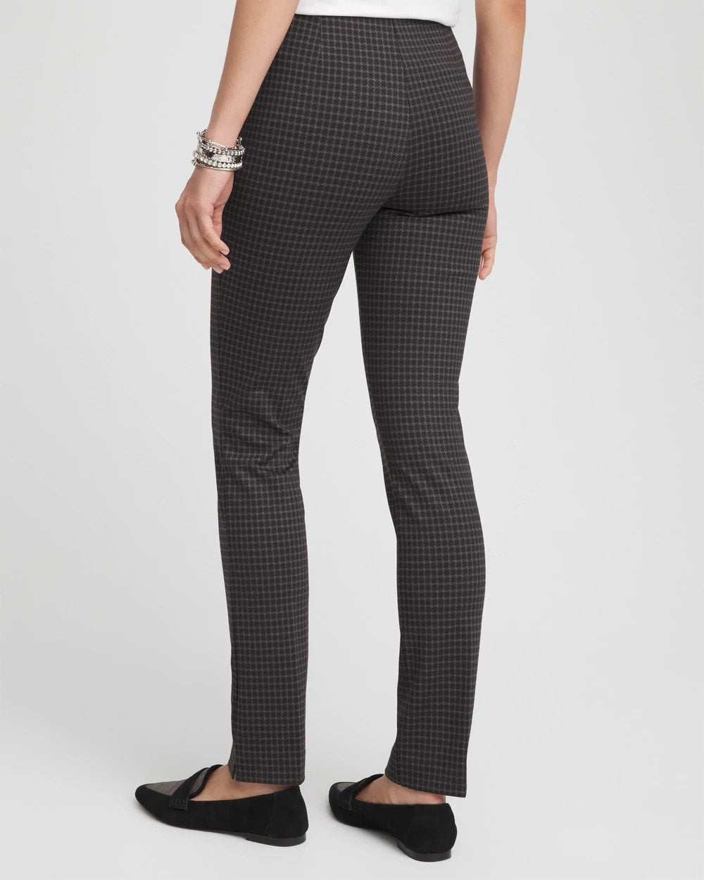 Juliet Tonal Check Ankle Pants Black - Chico's