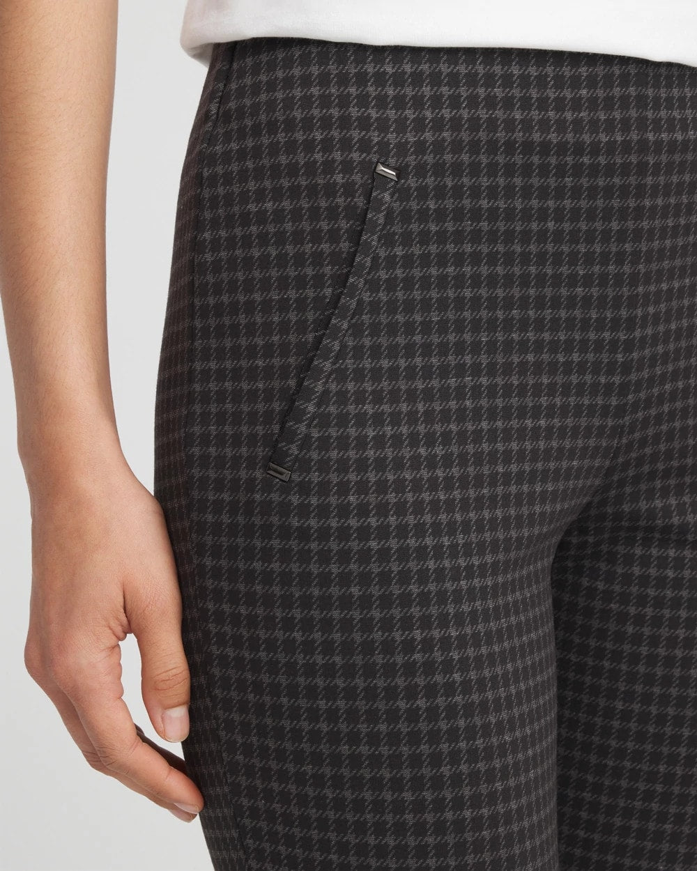 Juliet Tonal Check Ankle Pants Black - Chico's