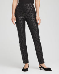 Juliet Foiled Slim Ponte Pants Black - Chico's